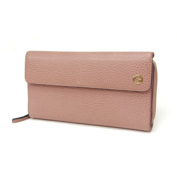 Gucci Interlocking Wallet GG Pink Leather - Picture 1 of 3